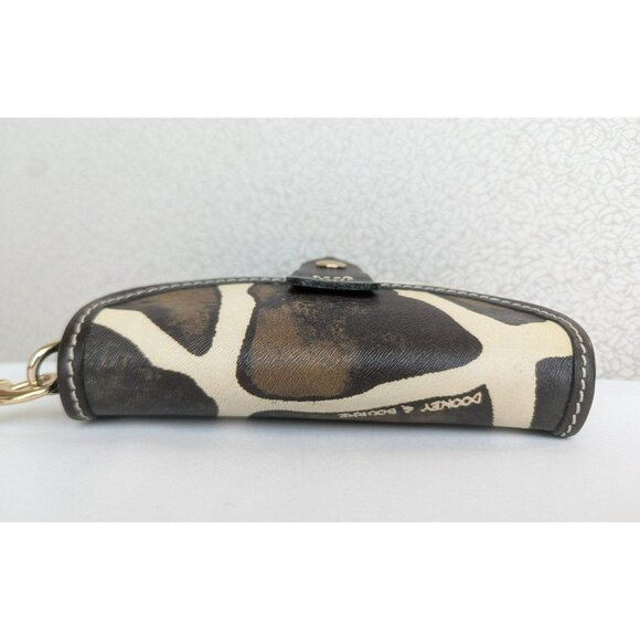 Dooney & Bourke Giraffe Print Wristlet Wallet Brown Cream/Off White Gold - Picture 3 of 12